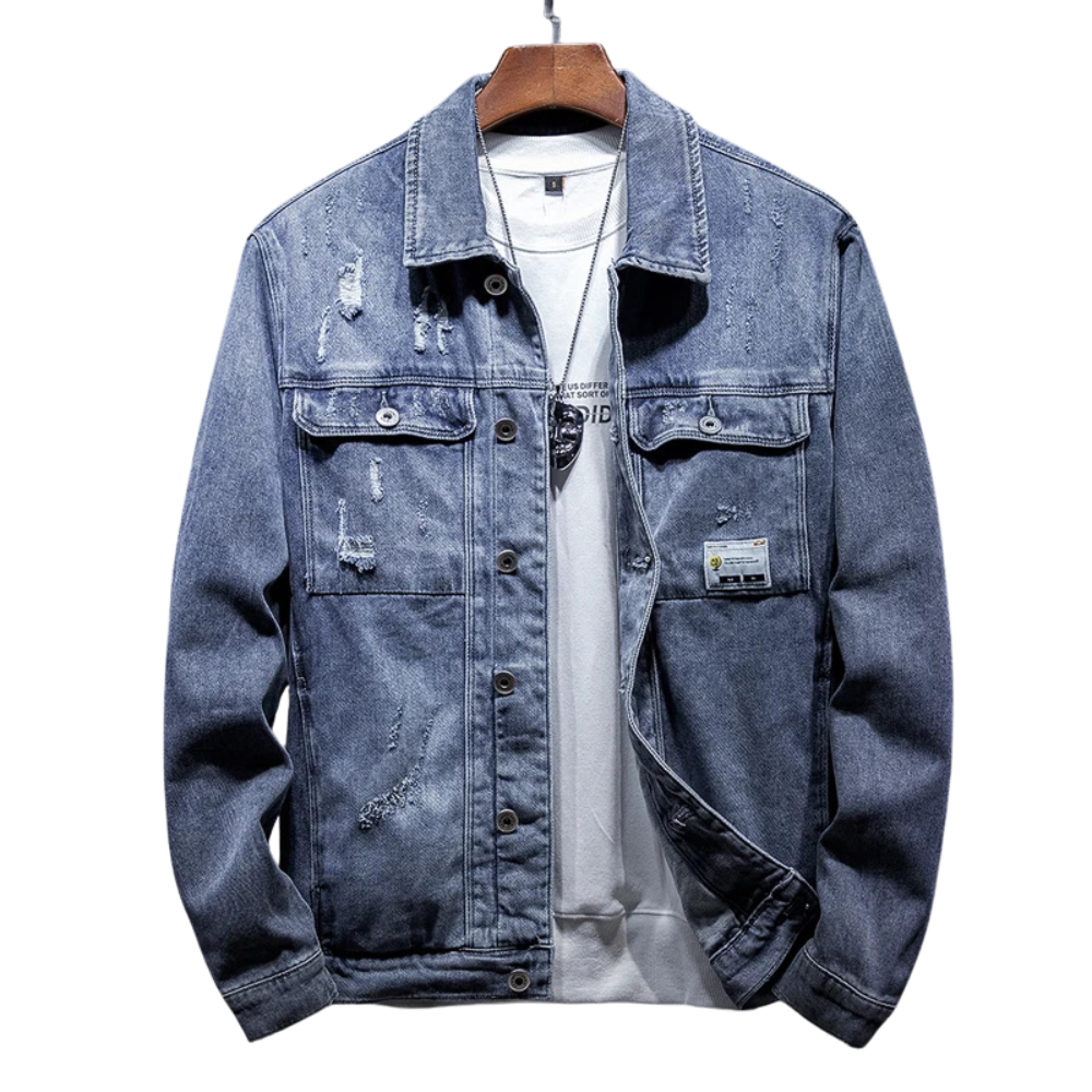 Jaqueta Jeans Masculina Romenzi Legacy RZ242 com design detalhado, tecido premium e estilo versátil. Perfeita para conforto e sofisticação em qualquer ambiente.