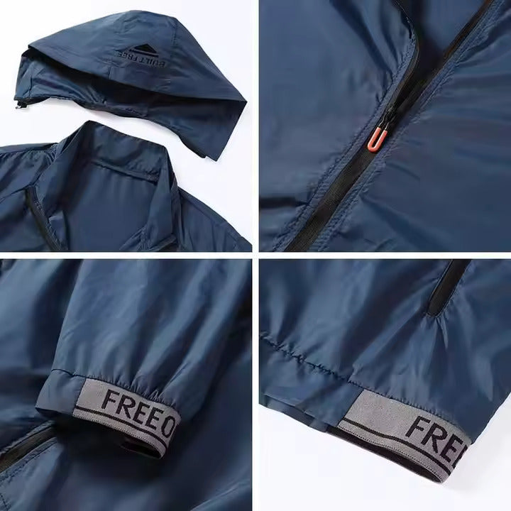 Jaqueta Masculina Corta Vento Impermeável Romenzi RZ182, proteção contra chuva e vento com estilo e leveza.