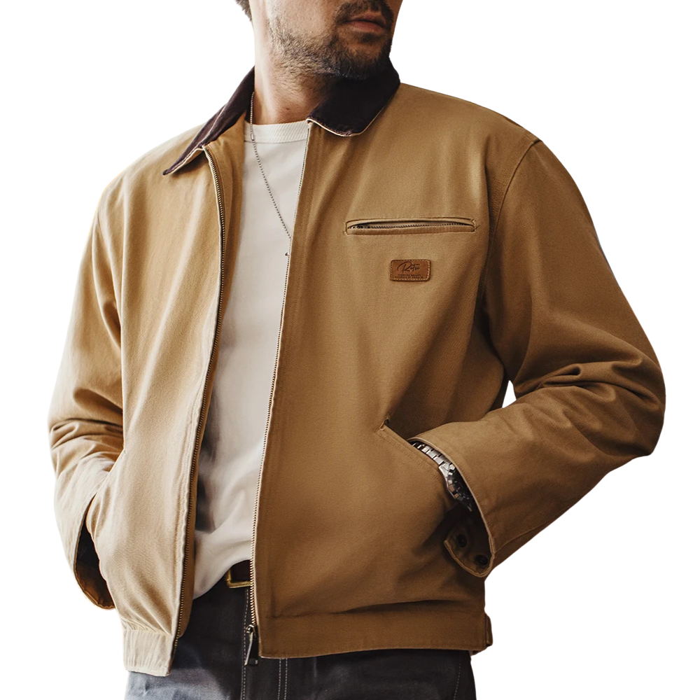 Jaqueta Vintage Masculina Romenzi RZ324 com estilo clássico, acabamento refinado e tecido durável. Elegância e versatilidade para ocasiões casuais ou sociais.