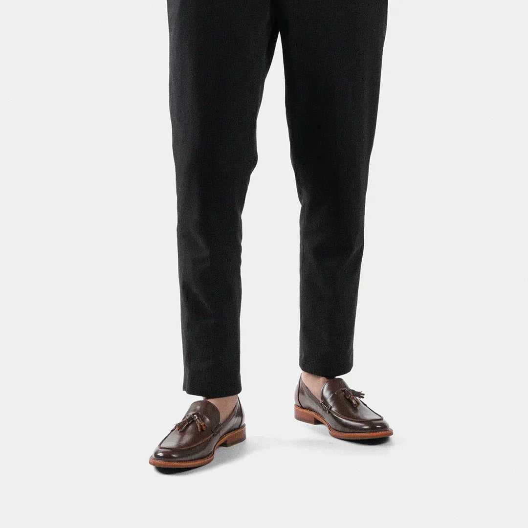 Mocassim Masculino Palermo Romenzi RZ742 em detalhe, calçado premium sofisticado, resistente e elegante, ideal para ocasiões casuais ou formais.