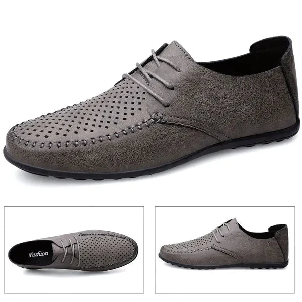 Mocassim Masculino Viena Romenzi RZ747 em detalhe, calçado sofisticado e resistente, com design minimalista que garante estilo versátil e elegante.