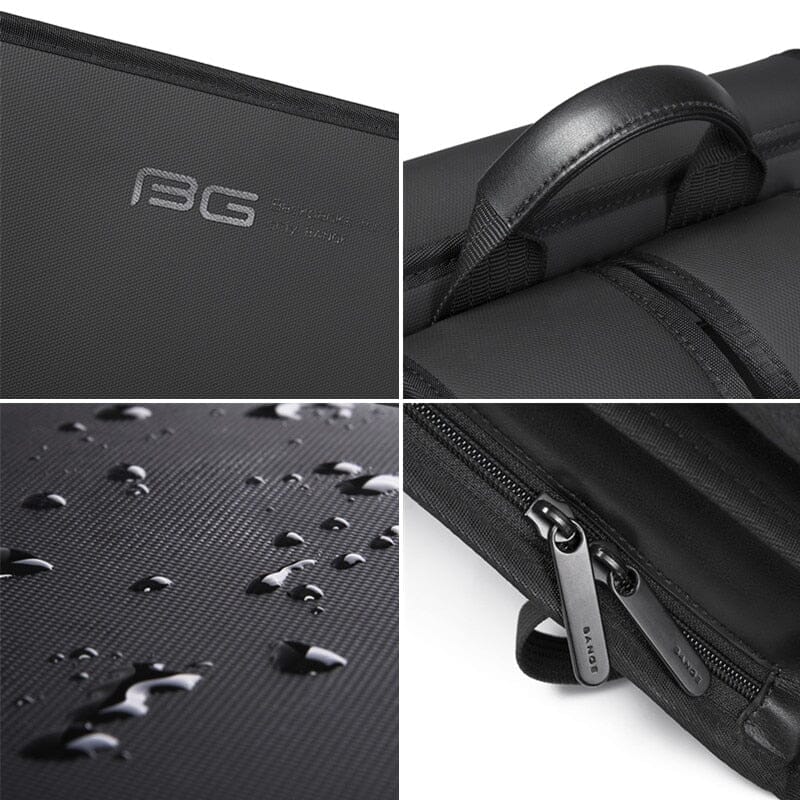 Mochila Executiva Business Romenzi RZ953 em detalhe, impermeável em Oxford premium, com compartimento para notebook 15', tablet e zíperes YKK duráveis.