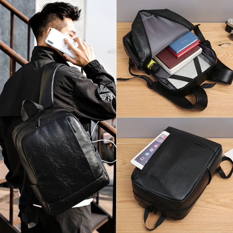 Mochila Executiva em Couro Romenzi Munich RZ075 com design clean, couro de alta qualidade e compartimentos ideais para notebooks e itens pessoais.