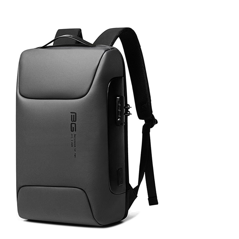 Mochila Executiva Luxxy Romenzi RZ967 em detalhe, impermeável em Oxford premium, com porta USB, trava TSA e compartimento para notebook 15'.
