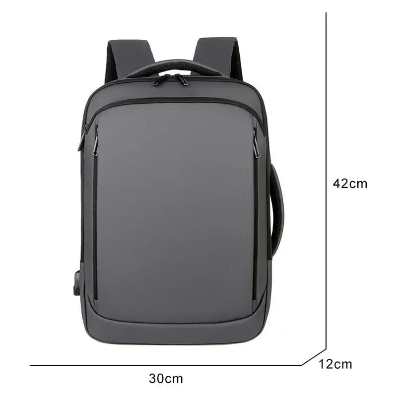 Mochila Executiva Romenzi RZ066 com tecido impermeável, porta USB, alças acolchoadas e espaço seguro para notebook 15''. Ideal para trabalho e viagens.