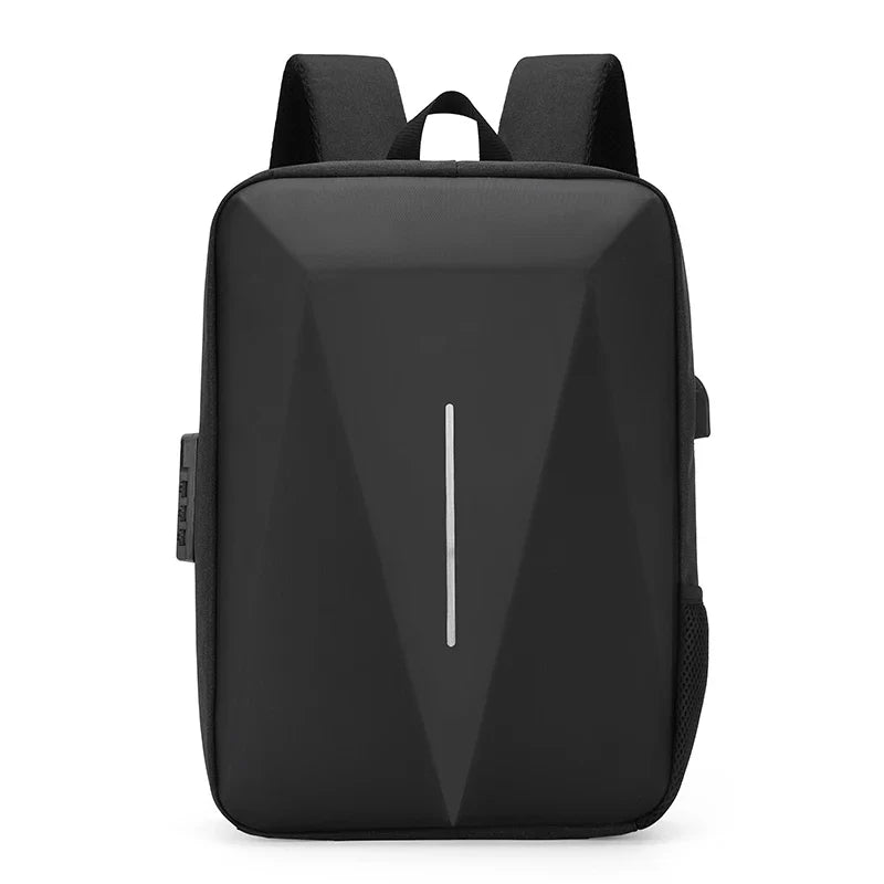 Mochila Executiva Romenzi RZ070 com tecido impermeável, trava TSA, porta USB e compartimento para notebook 15''. Elegante e funcional para o dia a dia.