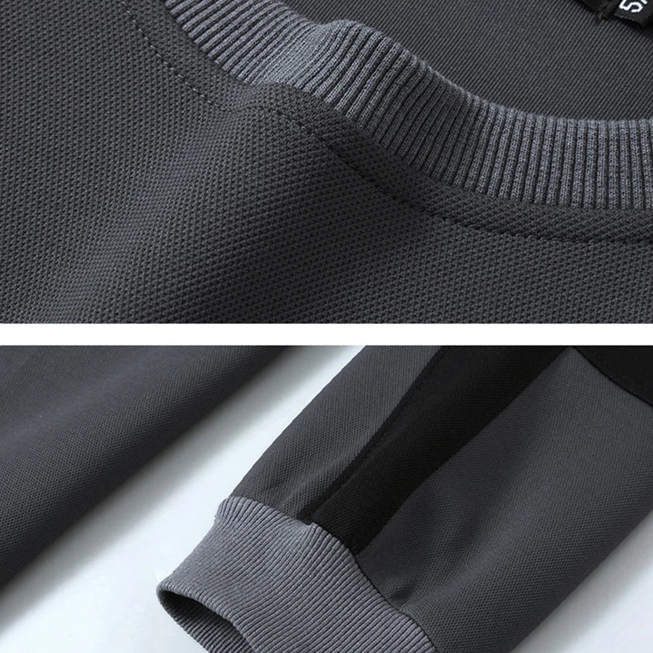 Moletom Masculino Básico Neutro Romenzi RZ988 em detalhe, peça clean e aconchegante com isolamento térmico, conforto e estilo versátil para o inverno.
