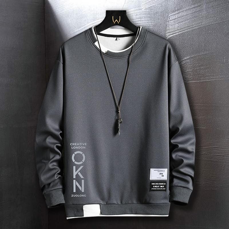 Moletom Masculino Creative London Romenzi RZ983 em detalhe, peça moderna em poliéster premium com isolamento térmico, elegante e confortável.