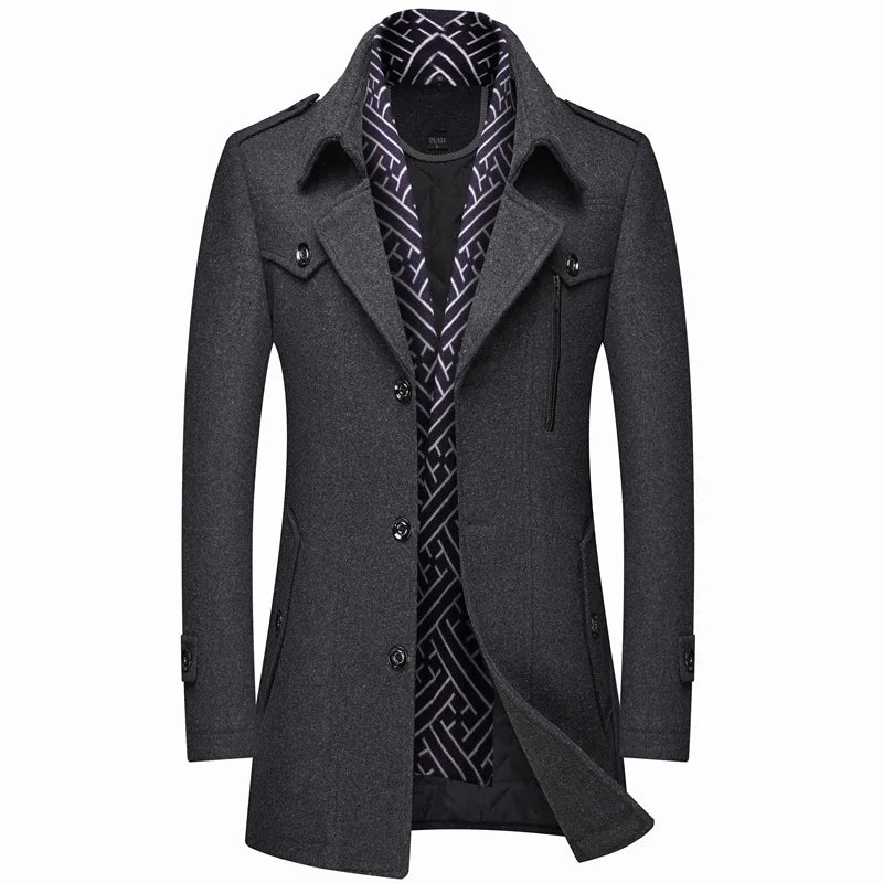 Sobretudo Masculino Grife Romenzi RZ122 estilo sobretudo com interior removível e tecido premium