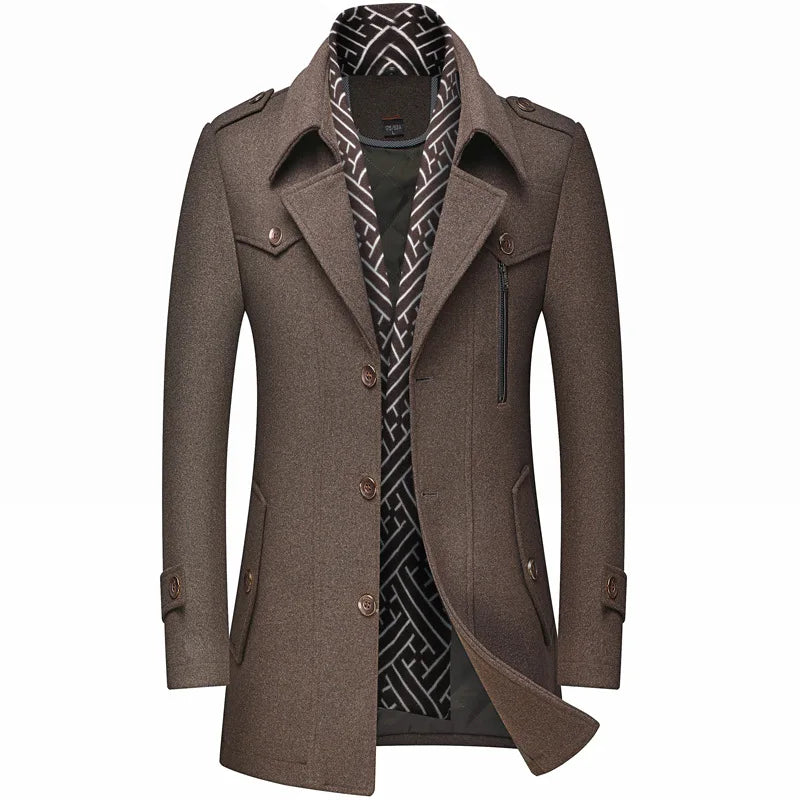 Sobretudo Masculino Grife Romenzi RZ122 estilo sobretudo com interior removível e tecido premium