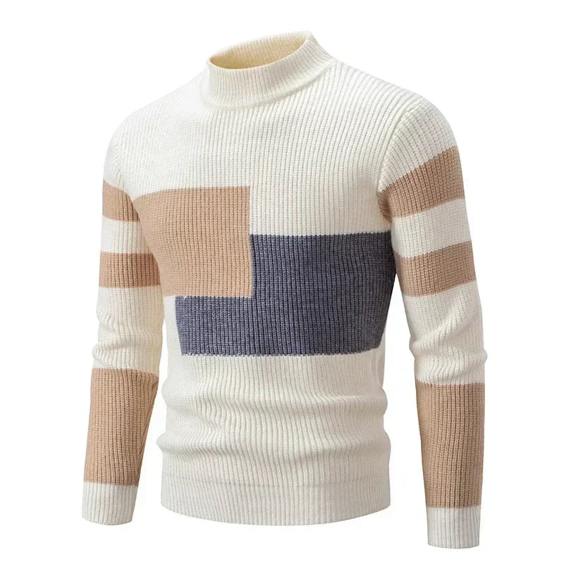 Suéter Masculino Pulôver Romenzi RZ763 em detalhe, peça sofisticada com caimento impecável, ideal para compor looks casuais ou profissionais.
