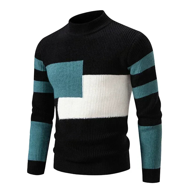 Suéter Masculino Pulôver Romenzi RZ763 em detalhe, peça sofisticada com caimento impecável, ideal para compor looks casuais ou profissionais.