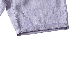 Bermuda Linho Masculina Romenzi Phuket RZ499 feita em tecido leve e arejado, ideal para dias ensolarados, com caimento sofisticado e elegante.