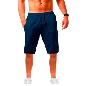 Bermuda Masculina Elegance Romenzi RZ526 feita em algodão e linho, leve e arejada, com caimento sofisticado e moderno que une conforto e estilo.