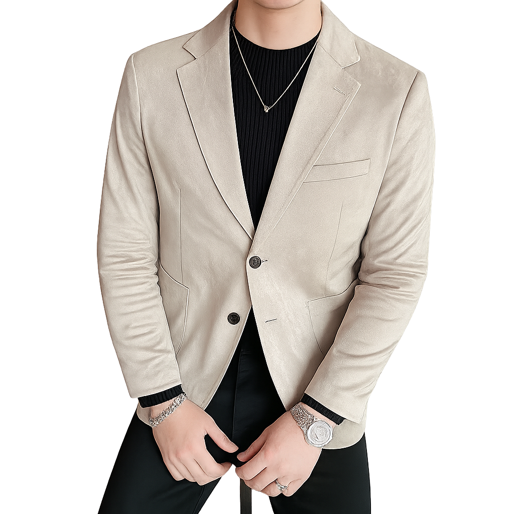 Blazer Masculino Atlas Romenzi RZ927 em detalhe, blazer clássico em materiais de alta qualidade que oferece conforto, durabilidade e estilo sofisticado.