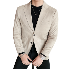 Blazer Masculino Atlas Romenzi RZ927 em detalhe, blazer clássico em materiais de alta qualidade que oferece conforto, durabilidade e estilo sofisticado.