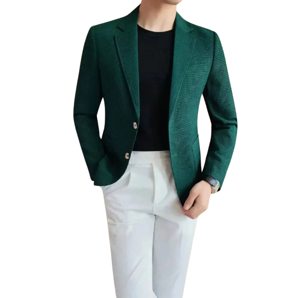Blazer Masculino Romenzi Noble RZ051, feito com fibra de algodão egípcio de alta qualidade, perfeito para um estilo elegante e sofisticado.