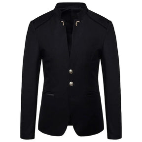 Blazer Masculino Slim Beaumont Romenzi RZ925 em detalhe, modelo slim fit em materiais de alta qualidade que oferece caimento perfeito e estilo sofisticado.