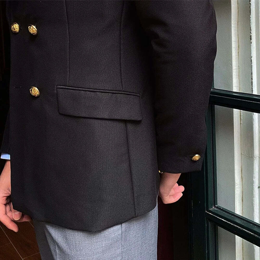 Blazer Masculino Transpassado Romenzi RZ062 com abotoamento duplo, em Ecomicrofibra Easeleaf 01, perfeito para eventos especiais.