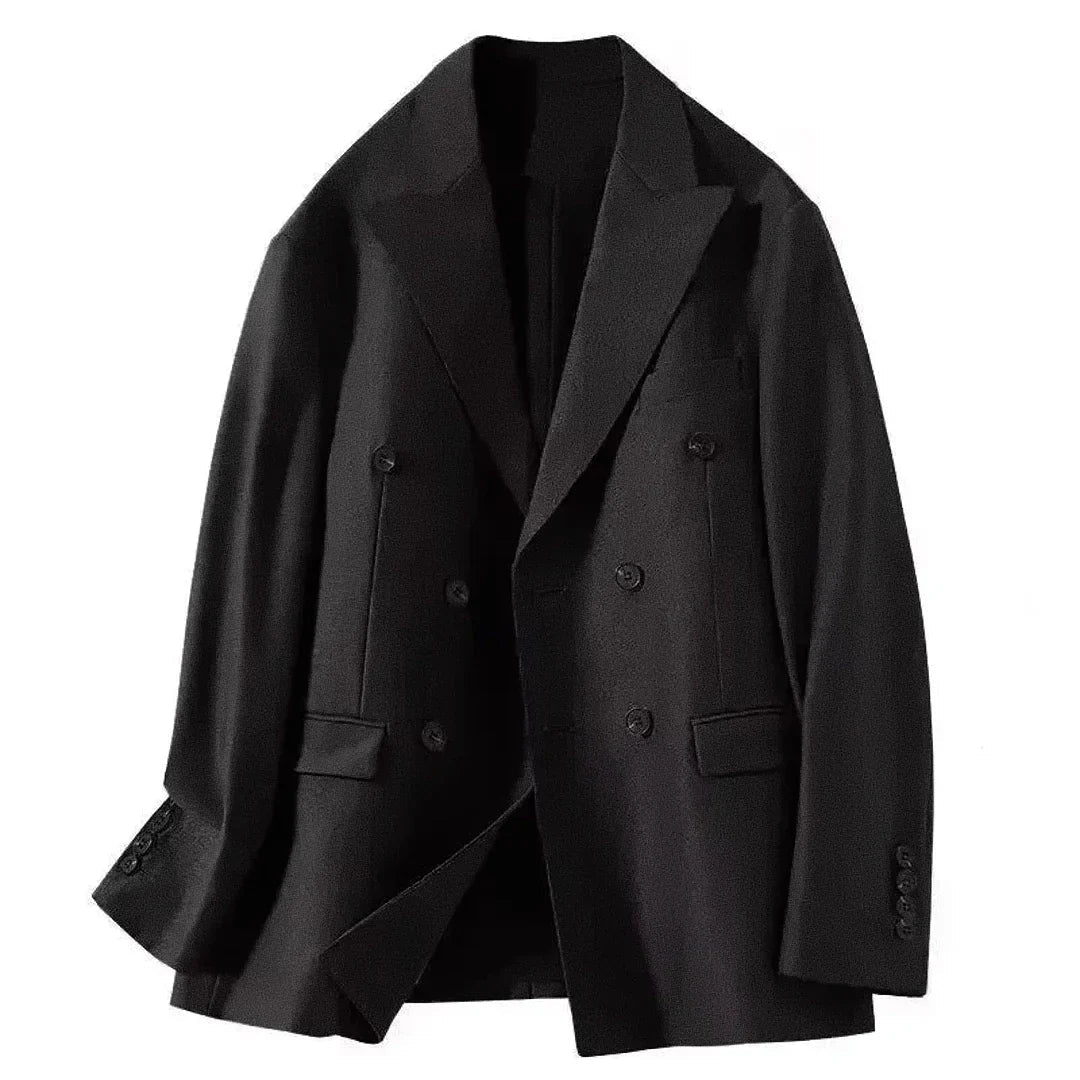 Blazer Masculino Transpassado Romenzi RZ540 em detalhe, peça sofisticada em tecido premium com design elegante para looks sociais e formais.