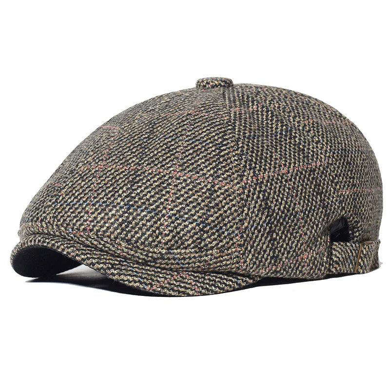 Boina Masculina Beret Vintage Romenzi RZ276 com design clássico, confeccionada em poliéster premium, ajuste confortável e cores preta, cáqui, marrom, azul marinho e grafite.