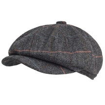 Boina Masculina de Lã Classic Romenzi RZ272 com design britânico, produzida em lã e poliéster premium, cores cinza, azul e marrom.