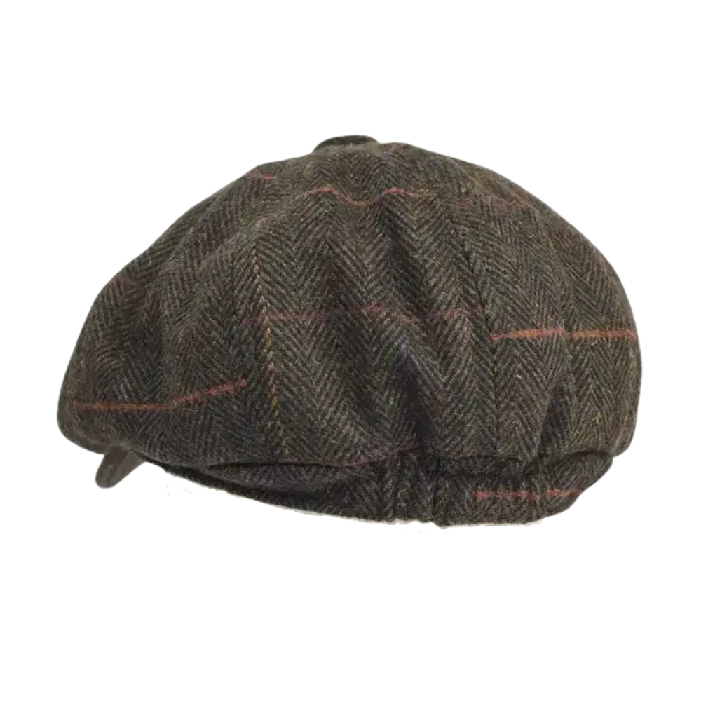Boina Masculina de Lã Classic Romenzi RZ272 com design britânico, produzida em lã e poliéster premium, cores cinza, azul e marrom.