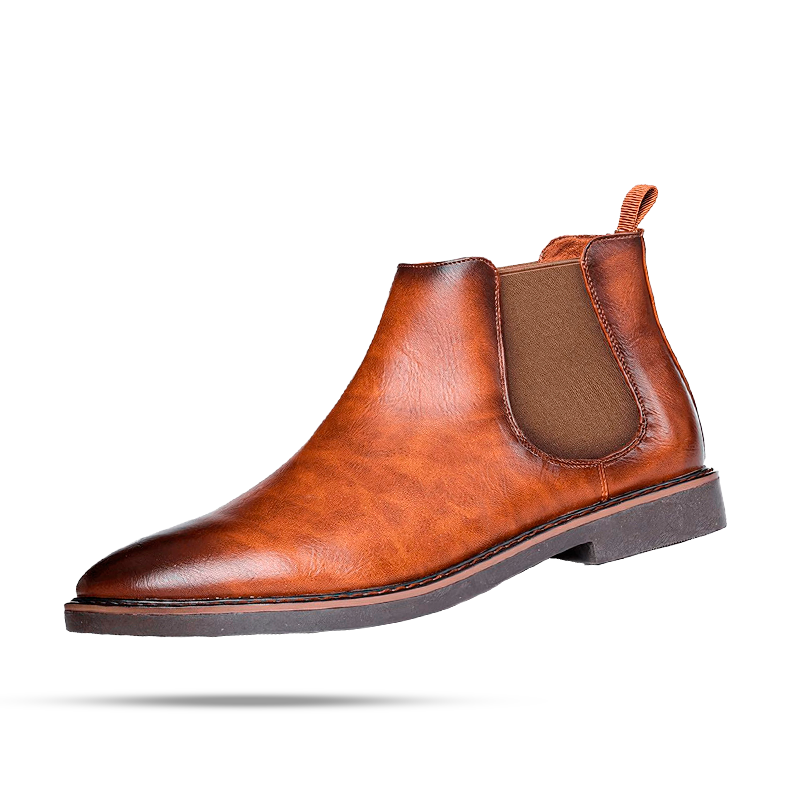 Bota Chelsea Masculina de Couro Romenzi Jackson RZ552 em destaque, modelo clássico em couro de alta qualidade que une elegância, durabilidade e conforto.