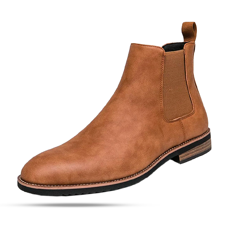 Bota Chelsea Masculina Romenzi Meridian RZ548 em detalhe, modelo elegante em couro de alta qualidade que oferece conforto, durabilidade e estilo refinado.