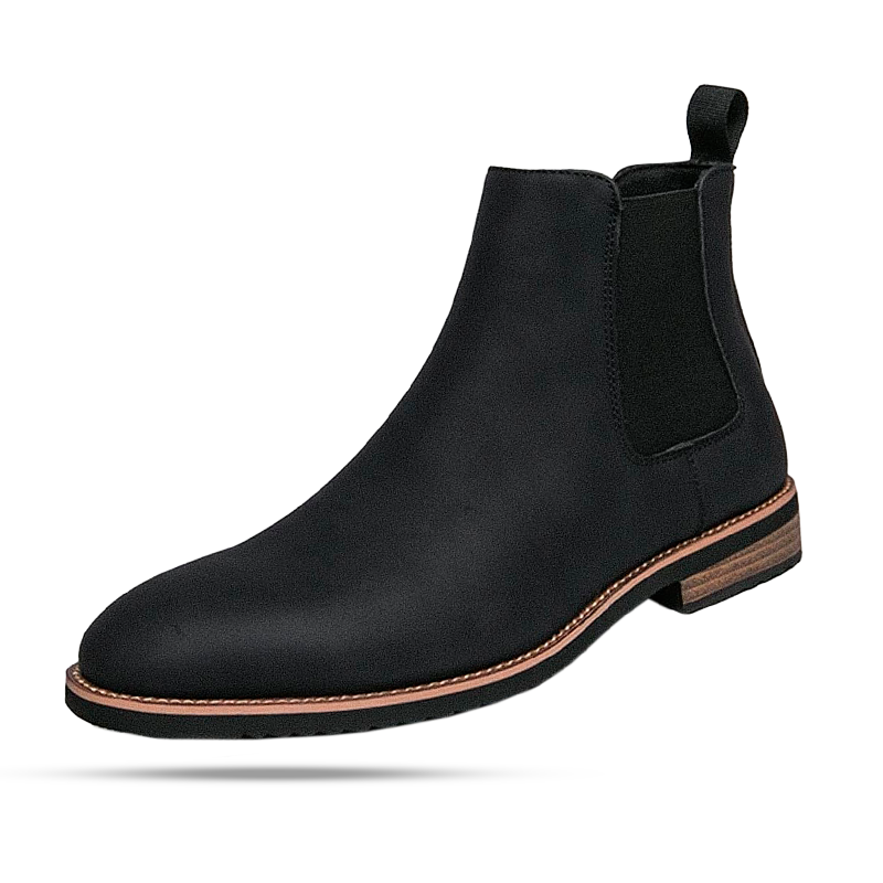 Bota Chelsea Masculina Romenzi Meridian RZ548 em detalhe, modelo elegante em couro de alta qualidade que oferece conforto, durabilidade e estilo refinado.