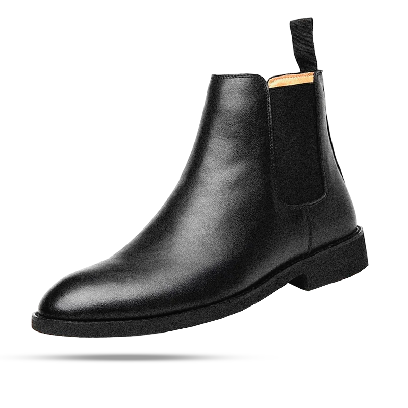 Bota Chelsea Masculina Romenzi Mirante RZ549 em detalhe, modelo inspirado na era vitoriana em couro de alta qualidade que garante elegância e conforto.