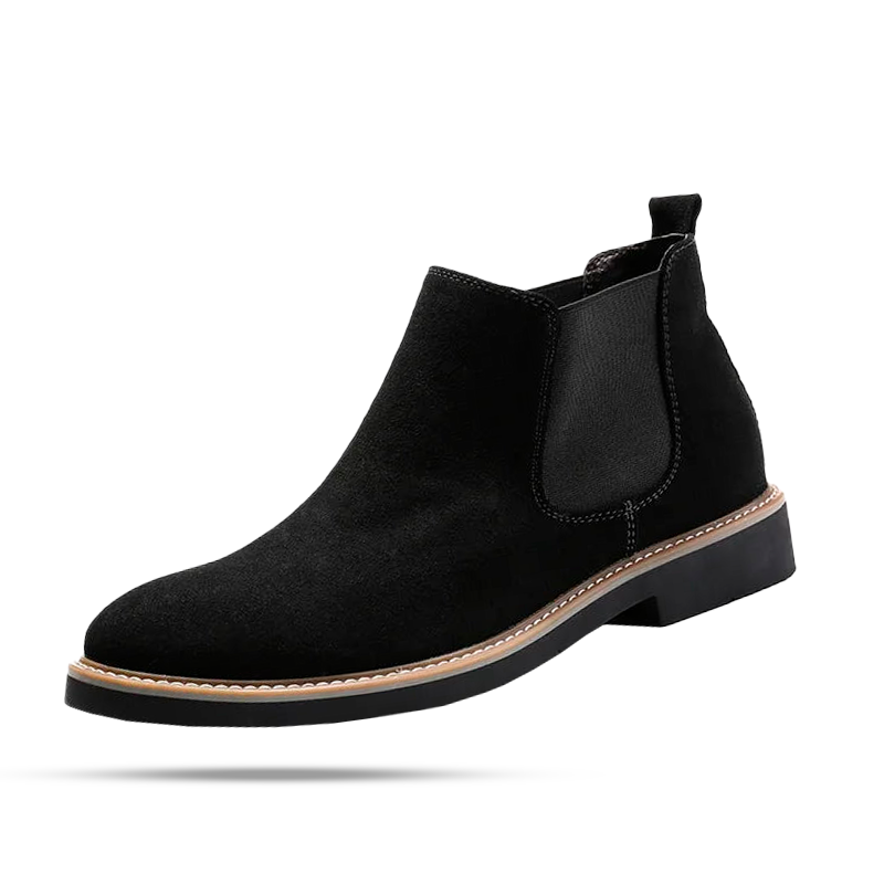Bota Chelsea Masculina Romenzi Viena RZ550 em detalhe, modelo clássico em couro de alta qualidade que oferece sofisticação, durabilidade e conforto.