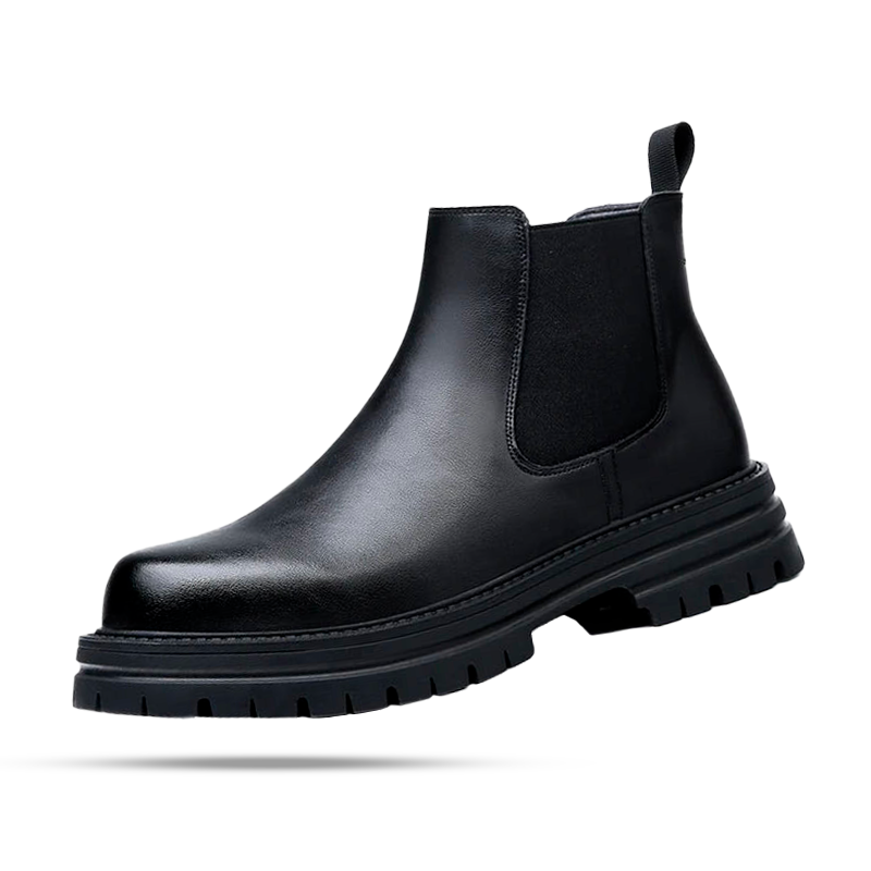 Bota Chelsea Tratorada Masculina Romenzi RZ551 em detalhe, modelo robusto em couro de alta qualidade com solado tratorado que une conforto e estilo.