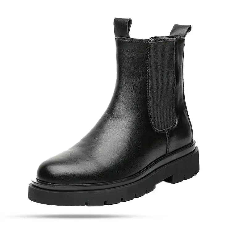 Bota Masculina Cano Alto Chelsea Romenzi RZ278 feita em couro legítimo com design clássico, solado antiderrapante e forro acolchoado.