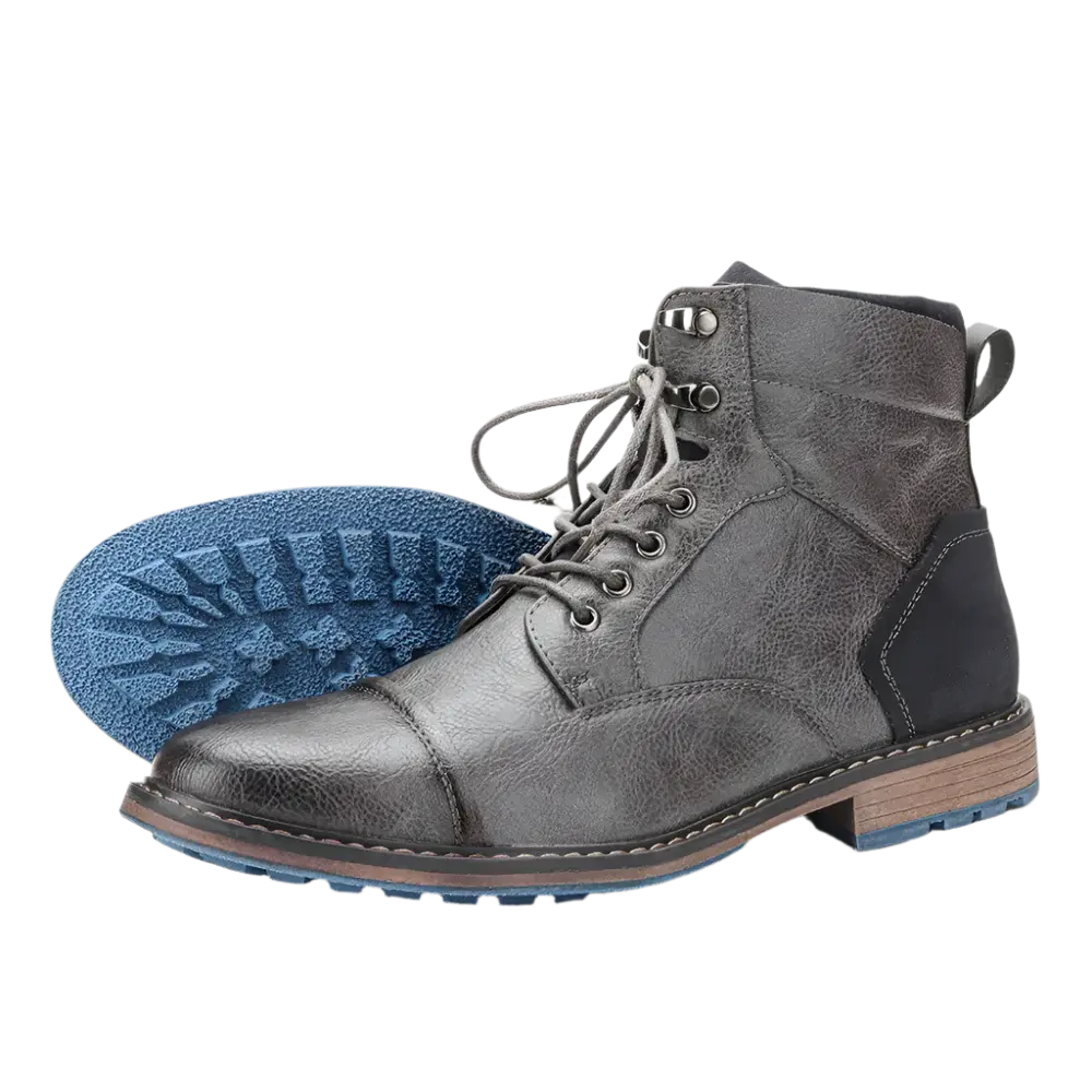 Bota Masculina de Couro Romenzi RZ284 com couro premium, solado emborrachado e design moderno. Perfeita para ambientes urbanos e aventuras.
