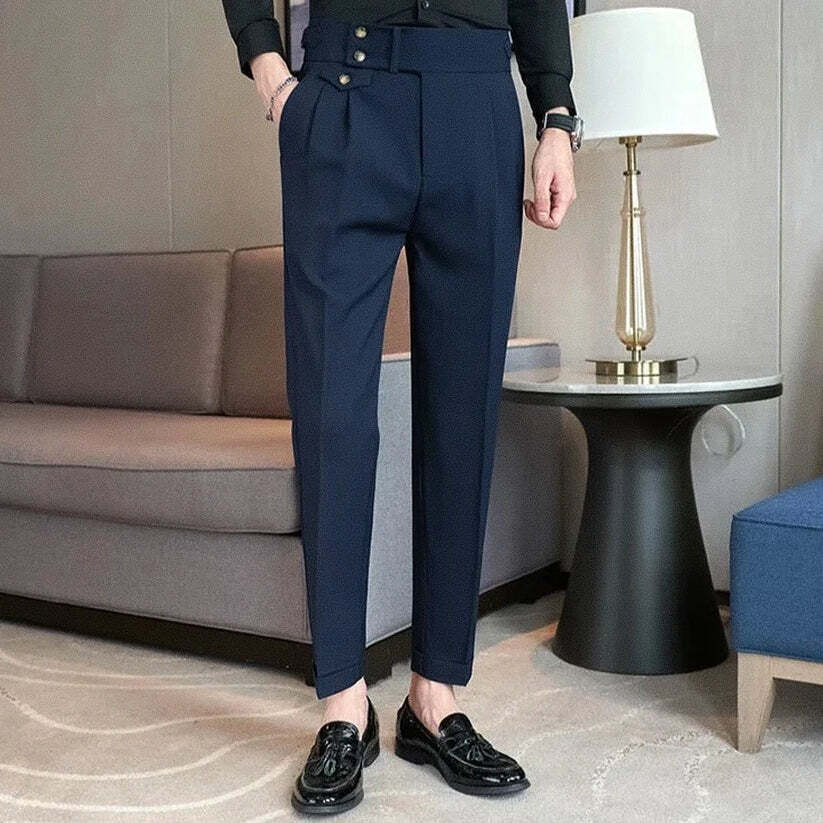 Calça Alfaiataria Masculina Romenzi RZ253 com design sofisticado e acabamento impecável. Ideal para versatilidade e elegância em diversas ocasiões.