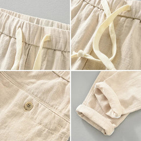 Calça de Linho Masculina Romenzi RZ558 em detalhe, peça elegante em linho premium, leve e sofisticada, perfeita para looks casuais ou formais.