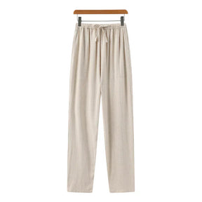 Calça de Linho Masculina Romenzi RZ564 em detalhe, calça sofisticada em linho premium que oferece leveza, conforto e caimento impecável para o homem moderno.