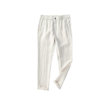Calça de Linho Masculina Romenzi RZ943 em detalhe, peça sofisticada em linho nobre premium com caimento refinado e estilo Old Money elegante.