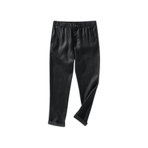 Calça de Linho Masculina Romenzi RZ943 em detalhe, peça sofisticada em linho nobre premium com caimento refinado e estilo Old Money elegante.