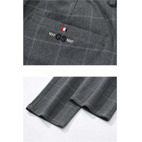 Calça Social Xadrez Masculina Romenzi RZ006 – elegância e personalidade com tecido leve, respirável e confortável.