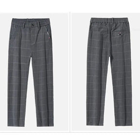 Calça Social Xadrez Masculina Romenzi RZ006 – elegância e personalidade com tecido leve, respirável e confortável.