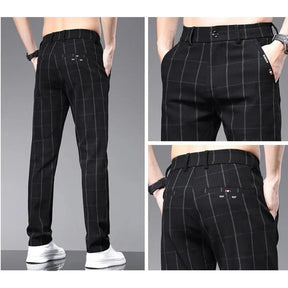 Calça Social Xadrez Masculina Romenzi RZ006 – elegância e personalidade com tecido leve, respirável e confortável.