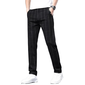 Calça Social Xadrez Masculina Romenzi RZ006 – elegância e personalidade com tecido leve, respirável e confortável.