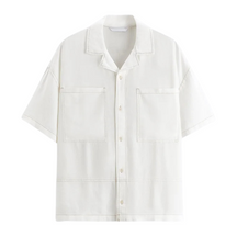 Camisa de Linho Masculina com Contraste Romenzi RZ791 feita em linho premium com caimento moderno, tecido anti amassado e secagem rápida para elegância.