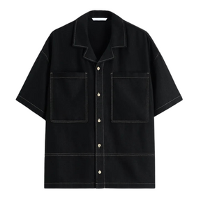 Camisa de Linho Masculina com Contraste Romenzi RZ791 feita em linho premium com caimento moderno, tecido anti amassado e secagem rápida para elegância.
