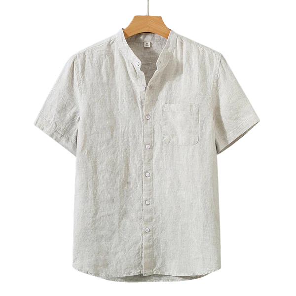 Camisa de Linho Masculina Romenzi Premium RZ795 feita em linho premium, leve e durável, com design clássico e acabamento refinado para eventos sociais.