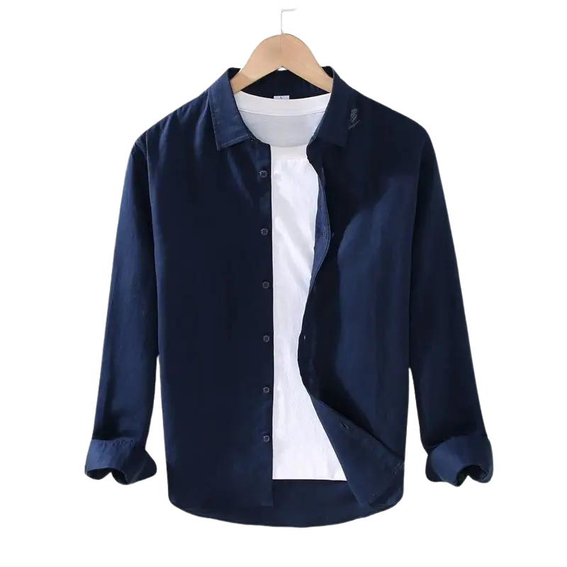 Camisa de Linho Masculina Romenzi RZ538 em linho premium, disponível em várias cores. Design clássico, respirável e elegante para looks refinados.