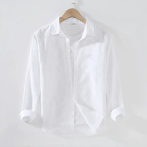 Camisa de Linho Masculina Romenzi RZ538 em linho premium, disponível em várias cores. Design clássico, respirável e elegante para looks refinados.