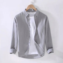 Camisa de Linho Masculina Romenzi RZ538 em linho premium, disponível em várias cores. Design clássico, respirável e elegante para looks refinados.